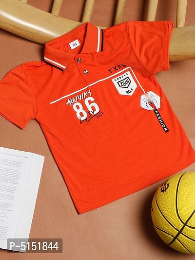 Passion Petals 86 no. Printed T-shirt For Boys - Orange