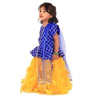 Royal Blue Gota Choli With Yellow Net Lehenga-thumb2