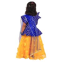 Royal Blue Gota Choli With Yellow Net Lehenga-thumb1