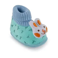 Bunny Applique Booties For Infants - Blue-thumb1