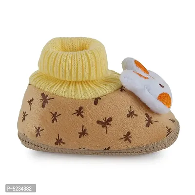 Bunny Applique Booties For Infants - Brown-thumb2