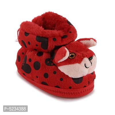 Squirrel Booties For Infants - Red