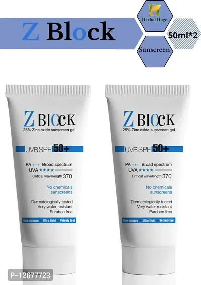 Herbal Hage Zblock Zinc Oxide Sunscreen gel ( Pack Of 2)-thumb0