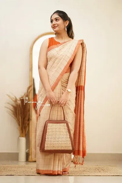 Stylish Khadi Saree with Blouse piece For Women