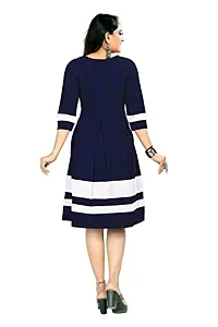 HIALTO Women's Mini Fit and Flare Dress (Shree Krishna Creation_Blue_S)-thumb1