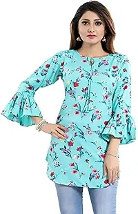 Topten Flower Combo Tunic Top Firozi Red  Small-thumb2