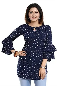 Topten Flower Combo Tunic Top White Star Blue  Small-thumb3