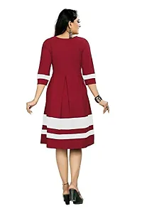 HIALTO Women's Mini Fit and Flare Dress (Shree Krishna Creation_Red_S)-thumb1