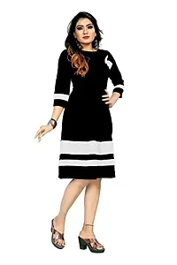 HIALTO Women's Mini Fit and Flare Dress (Shree Krishna Creation_Black-White_S)-thumb3