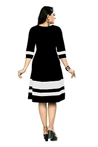 HIALTO Women's Mini Fit and Flare Dress (Shree Krishna Creation_Black-White_S)-thumb1