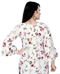 Hemang Fashion TopTen Flower Combo Tunic Top (White Flower-RED, Small)-thumb4