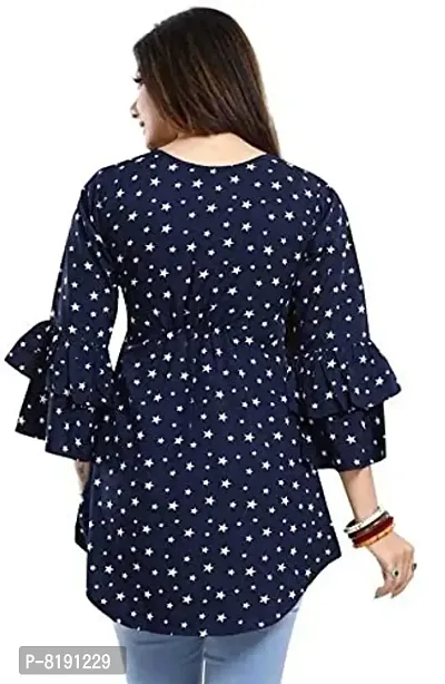 Topten Flower Combo Tunic Top White Star Blue  Small-thumb3