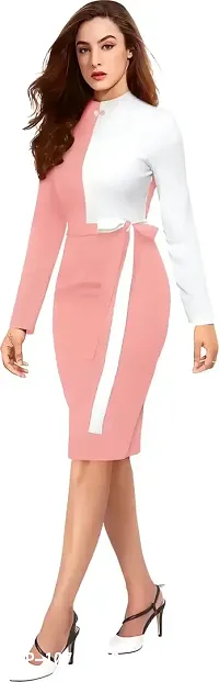 ZELZIS Woman's Bodycon Dress (Small, Pink)-thumb2