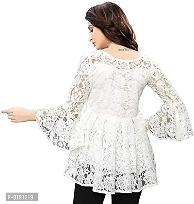 Stylish White Cotton Top For Women-thumb5