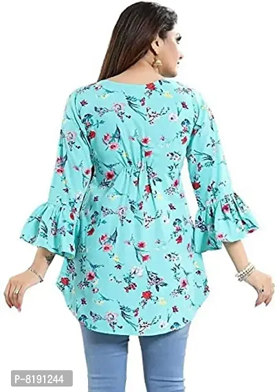Topten Flower Combo Tunic Top Firozi Red  Small-thumb5