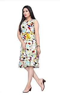 HIALTO Women's Mini Fit and Flare Dress (SHREE KRISHNA CREATION_White_S)-thumb3