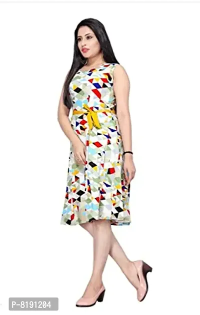 HIALTO Women's Mini Fit and Flare Dress (SHREE KRISHNA CREATION_White_S)-thumb4