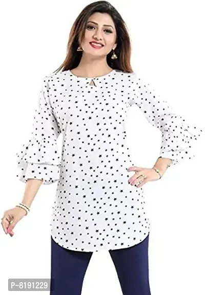 Topten Flower Combo Tunic Top White Star Blue  Small-thumb5