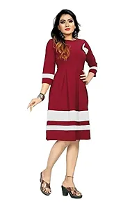 HIALTO Women's Mini Fit and Flare Dress (Shree Krishna Creation_Red_S)-thumb3