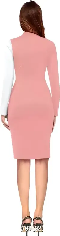 ZELZIS Woman's Bodycon Dress (Small, Pink)-thumb4