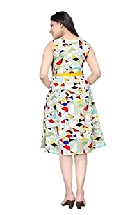 HIALTO Women's Mini Fit and Flare Dress (SHREE KRISHNA CREATION_White_S)-thumb2