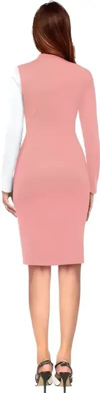 Elegant Pink Lycra Bodycon Dresses For Women-thumb3