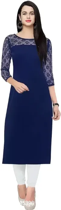 Classic Crepe Solid Kurti For Women-thumb0