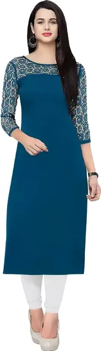 Elegant Crepe Net Round Neck Kurta For Women