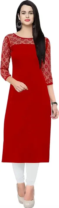 Stylish Fancy Designer Crepe Solid Straight Kurta For Women