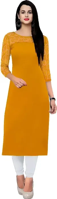 Stylish Crepe Solid A-Line Kurti