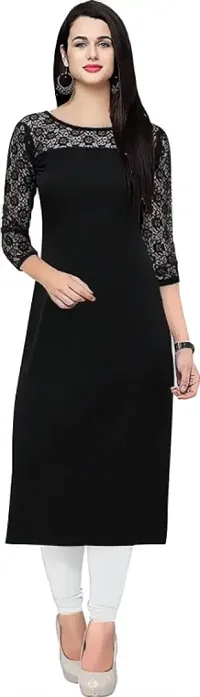 Classic Crepe Solid Kurti For Women