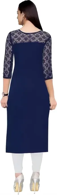 Classic Crepe Solid Kurti For Women-thumb1