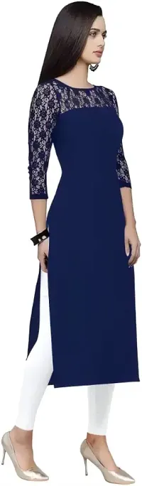 Classic Crepe Solid Kurti For Women-thumb3