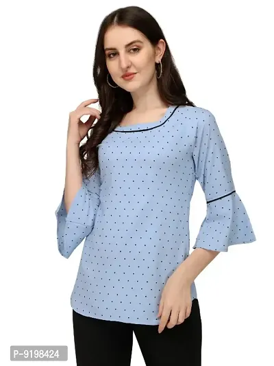 Classic Crepe Polka Dotted Tops for Womens