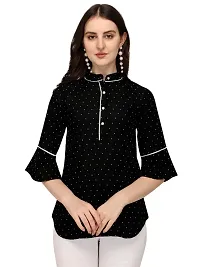 Classic Crepe Polka Dotted Tops for Womens-thumb1