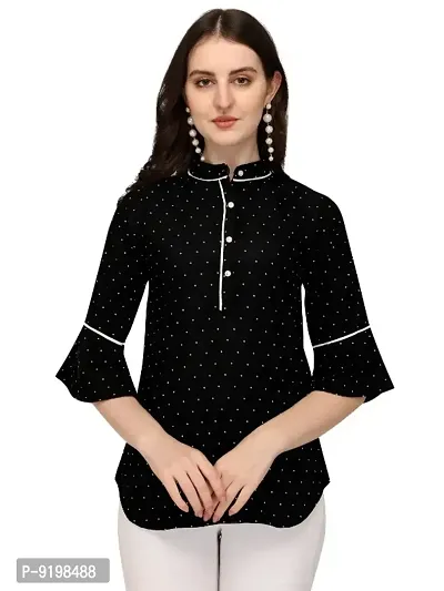 Classic Crepe Polka Dotted Tops for Womens-thumb2