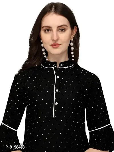 Classic Crepe Polka Dotted Tops for Womens-thumb3