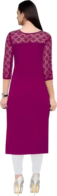 Trendy Purple Crepe Solid Kurtas For Women-thumb5