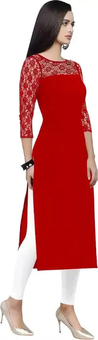 Trendy Purple Crepe Solid Kurtas For Women-thumb2