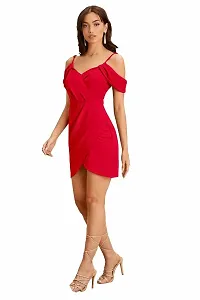 Women Lycra Shoulder Strap Bodycon Dress-thumb3