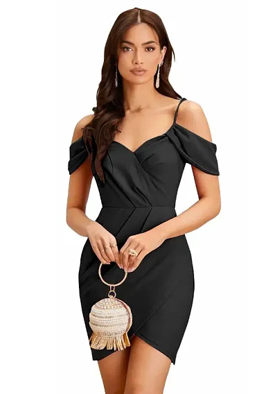 ZELZIS Women Shoulder Strap Bodycon Dress