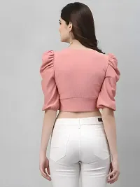 Classic Polycotton Solid Crop Top for Women-thumb3