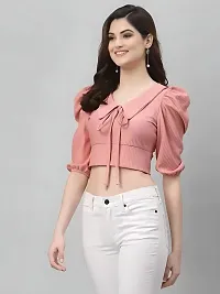 Classic Polycotton Solid Crop Top for Women-thumb1