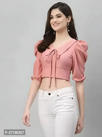 Classic Polycotton Solid Crop Top for Women-thumb2