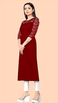 Stylish Maroon Net Kurtas For Women-thumb1