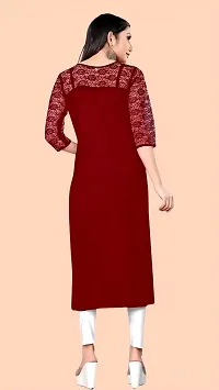 Stylish Maroon Net Kurtas For Women-thumb2