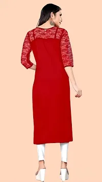 Stylish Red Net Kurtas For Women-thumb1