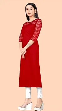 Stylish Red Net Kurtas For Women-thumb2