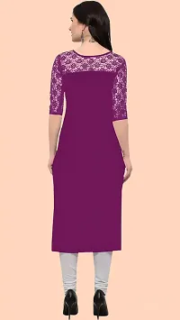 Hialto Woman's Crepe Straight A-Line Kurti-thumb2