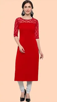 Hialto Woman's Crepe Straight A-Line Kurti-thumb3